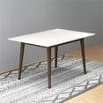 thumbnail image 2 of Allora Mid-Century 47" Rectangular Solid Wood Dining Table in White, 2 of 7