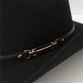 thumbnail image 6 of RUINIXCW Western Cowboy Hat for Men Women Cowgirl Hat Classic Felt Roll Up Fedora Hat with Buckle Belt Wide Brim Jazz Hat Themed Party Cap Wedding Party Costume, 6 of 8