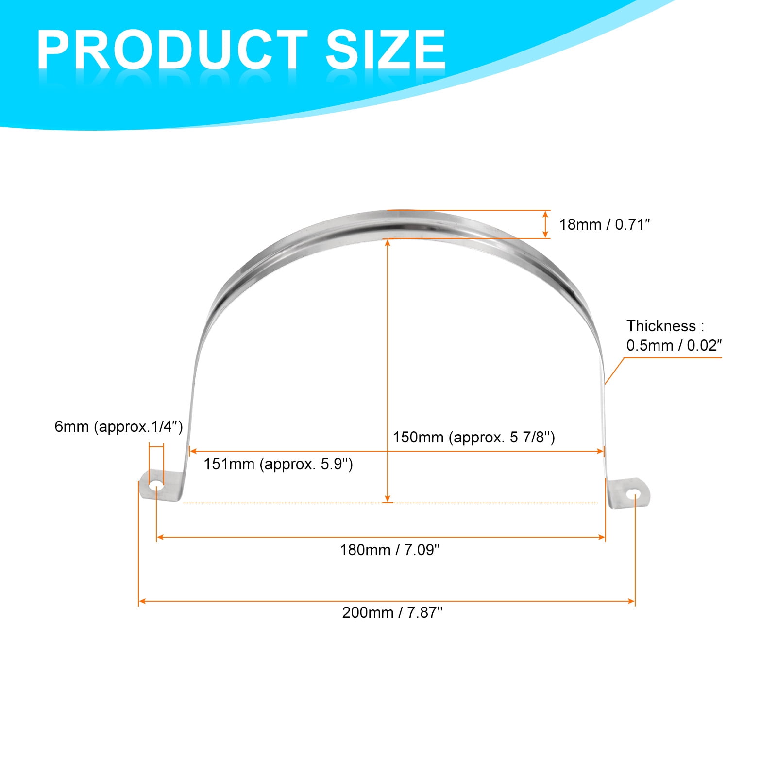 Uxcell 15pcs 5 7/8-Inch 150mm Conduit Clamps M150 U Tube Pipe Clamp Stainless Steel Rigid Pipe Strap Bracket