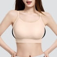 thumbnail image 5 of VONCOS Womens Seamless Wireless Bra Bralette T-Shirt Bra Molded Cups Ribbed Adjustable Straps Nylon Spandex Beige,Size L, 5 of 7