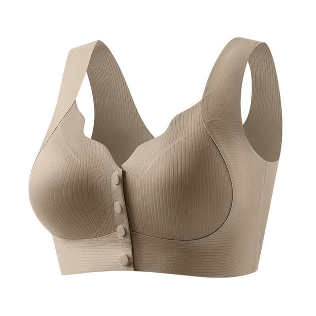 Birdeem Bras for Women Women Front Open Four Button Bra Solid Color Soft and Comfortable without Steel Rings Gathering for Daily Bras