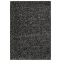SAFAVIEH Royal Ronnette Solid Plush Shag Area Rug, Charcoal, 4' x 6'