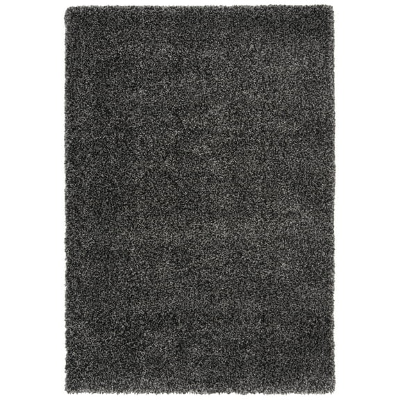 SAFAVIEH Royal Ronnette Solid Plush Shag Area Rug, Charcoal, 4' x 6'