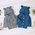 thumbnail image 5 of URMAGIC Baby Unisex Long Sleeve Hooded Solid Color Cardigans Sweater Knitted Coat, 5 of 6