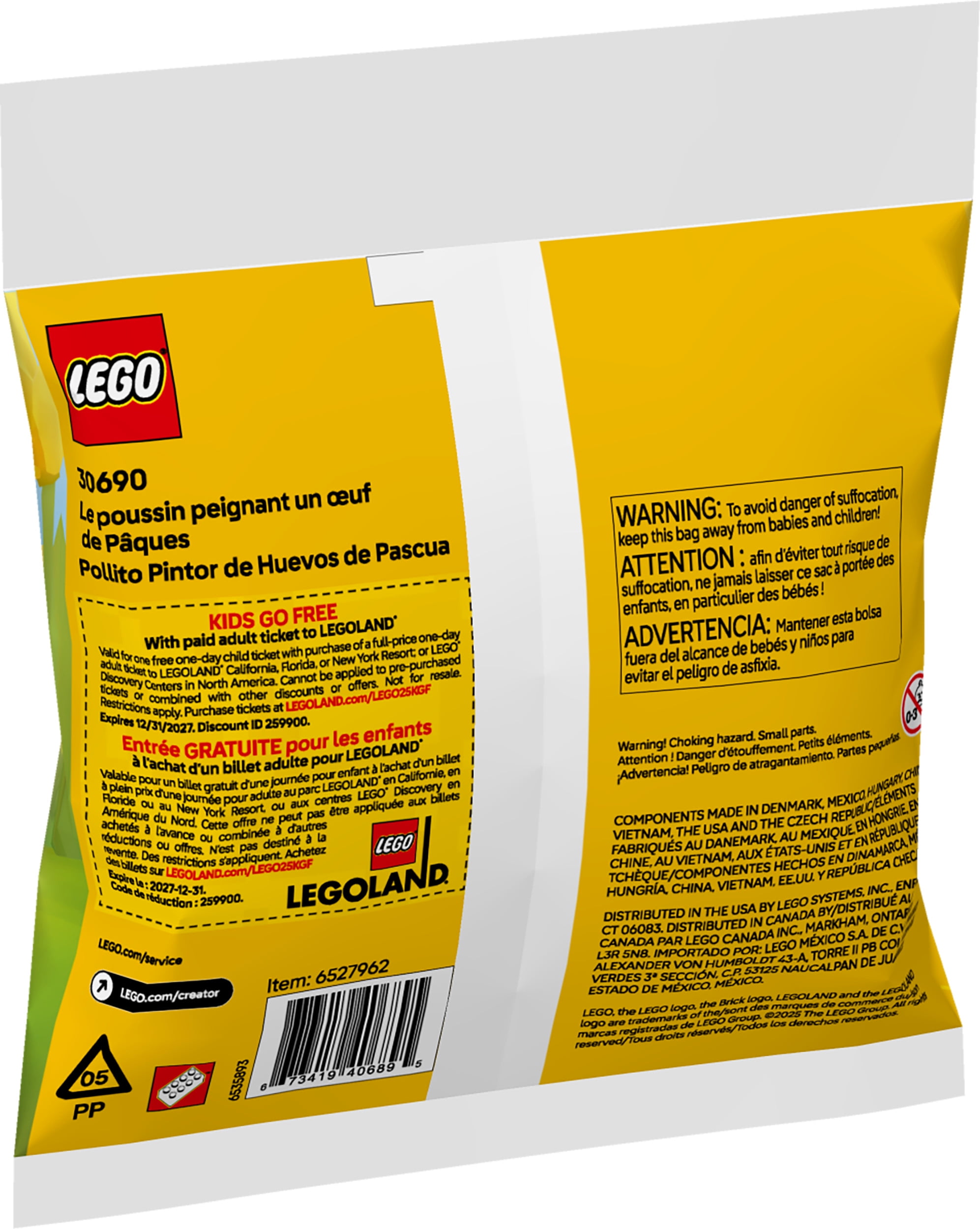 LEGO Creator Easter Egg Chick Painting Fun - Building Kit with Chick and Egg - Great Easter Basket Stuffer - 30690