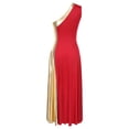 thumbnail image 5 of inhzoy Womens Asymmetrical Parise Dance Dress Color Block Contemporary Dancewear Red-A XL, 5 of 8