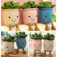 thumbnail image 4 of 3 piezas de peluche suculentas con plantas en maceta, muñeco de peluche, simulación de peluches suculentos, decoración del hogar, animales de peluche suaves (rosa + blanco + azul), 4 of 5