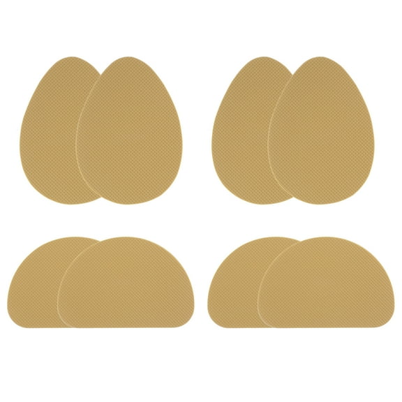 8Pcs 2 Pairs Non-Skid Shoe Pads No Slip Shoe Bottom Grip Stickers Sole Protector Silicone Cushion Self-Adhesive Khaki