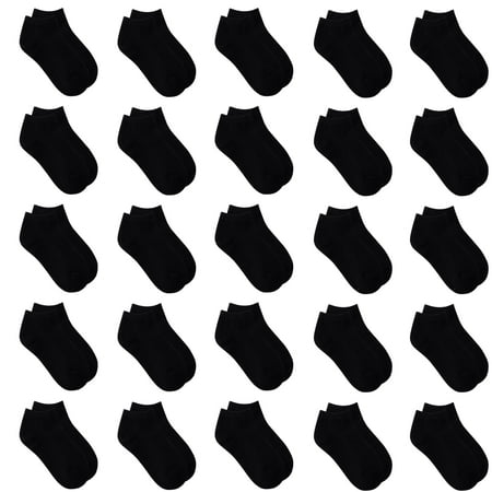 

25 Pairs Kids Low Cut Ankle Socks Half Cushion Athletic Socks for Infants Toddlers Kids Boys and Girls