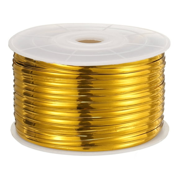 Uxcell Bag Twist Ties 100 Yard 300 Feet Reusable Plastic Twist Ties Wire Cable Ties for Party Bread, Gold Tone