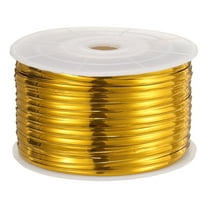 Uxcell Bag Twist Ties 100 Yard 300 Feet Reusable Plastic Twist Ties Wire Cable Ties for Party Bread, Gold Tone