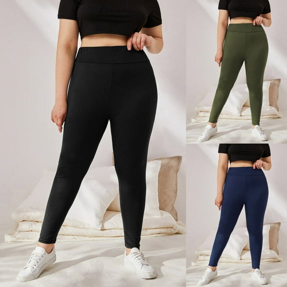 Uniexcosm Plus Size Leggings for Women High Waist Tummy Control Yoga Pants