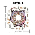 thumbnail image 4 of Junepar 135pcs Pink Cat Shaped Wooden Jigsaw Puzzle with Wooden Box Morandi Colors Decorative Animal Design for Adults Home Decor, 4 of 7