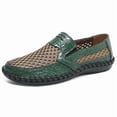 thumbnail image 3 of Men's Breathable Perforated Leather Loafers, Slip-On Casual Summer Driving Shoes, 3 of 8