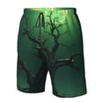 thumbnail image 4 of Pofeuu Green Night Sky Moon Branches Prin Men's Swim Trunks Quick Dry Bathing Suit Swimming Board Shorts Mesh Lining Beach Swimwear-Large, 4 of 6