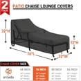 thumbnail image 2 of Outdoor Lounge Chair Covers 2 Pack, Waterproof Patio Chaise Lounge Cover for Outdoor Furniture and Outside Stackable Cushions, 76" x 32" x 32" H, Black, 2 of 10