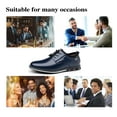 thumbnail image 4 of Mens Casual Oxfords Leather Business Office Loafers Comfortable Fashion Lace-up Formal Flat Shoes Blue 11 US, 4 of 7