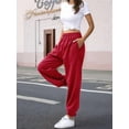thumbnail image 5 of Women'S High Waisted Sweatpants Workout Active Joggers Pants Baggy Lounge Bottoms Red L, 5 of 8