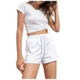 thumbnail image 2 of Sngxgn Running Shorts for Women, Mid Waisted Shorts with Liner Workout Shorts with Pocket(White,XL), 2 of 6