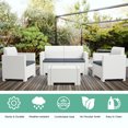 thumbnail image 4 of Costway 4PCS Patio Furniture Set Sofa Loveseat Cushioned Made In Italy White, 4 of 9