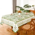 thumbnail image 2 of Green Table Cloth Rectangle Table 60 X 84 Inch, Spring Summer Table Clothes for 6 Foot Rectangle Tables, Outdoor Paisley Rectangular Tablecloth, Waterproof Ablong Polyester Tablecloths, 2 of 6