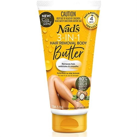 Nad s 3n1 Hair Removal Butter  Gentle & Soothing Hair Removal Cream For Women  Sensitive Depilatory Cream For Body & Legs  Suitable for all skin types (21103)  5.1 Fl Oz (Pack of 1)