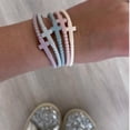 thumbnail image 3 of Lashicorn Silicone Cross Bracelets for Girls 5 Pack pcs Big Pack Bulk Pastel Neutral Colors Jesus Eternal Life Bracelet Adult for Women Pink Yellow Green Blue Easter Basket, 3 of 3