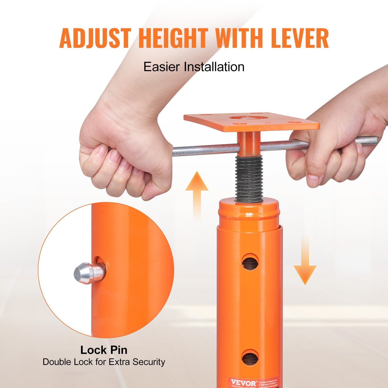 House Floor Jack 19-36 Inch Height Range 18000 lbs Max Load Capacity Adjustable Support Beam Basement Jack Post Pole for Leveling Lift Support Steel Telescoping Jack Post for Temporary Support