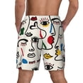 thumbnail image 3 of Kdxio Aabstract Eyes Print Men's Swim Trunks with Compression Liner 7 Inch Inseam Quick Dry Swim Shorts, 3 of 7
