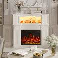 thumbnail image 2 of Waleaf 43” Electric Fireplace Mantel Wooden Surround Firebox,TV Stand with 23" Freestanding Electric Fireplace, 2 of 7
