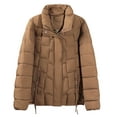 thumbnail image 4 of Parkas de manga larga para mujer, chaqueta de plumón informal con cuello alto y moda, chaqueta acolchada de algodón para mujer, abrigo moderno para mujer, 4 of 9