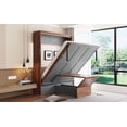 thumbnail image 3 of Newest Full Size Murphy Bed with Foldable Desk – Space Saving Wall Bed - Walnut & Gray, 3 of 9