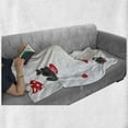 thumbnail image 6 of Pug Soft Flannel Fleece Blanket, Dogs in Various States Sad Happy Cool Excited Dog Bone Dotted Mug Caricature Style, Cozy Plush for Indoor and Outdoor Use, 60" x 80", Black Red White, by Ambesonne, 6 of 6