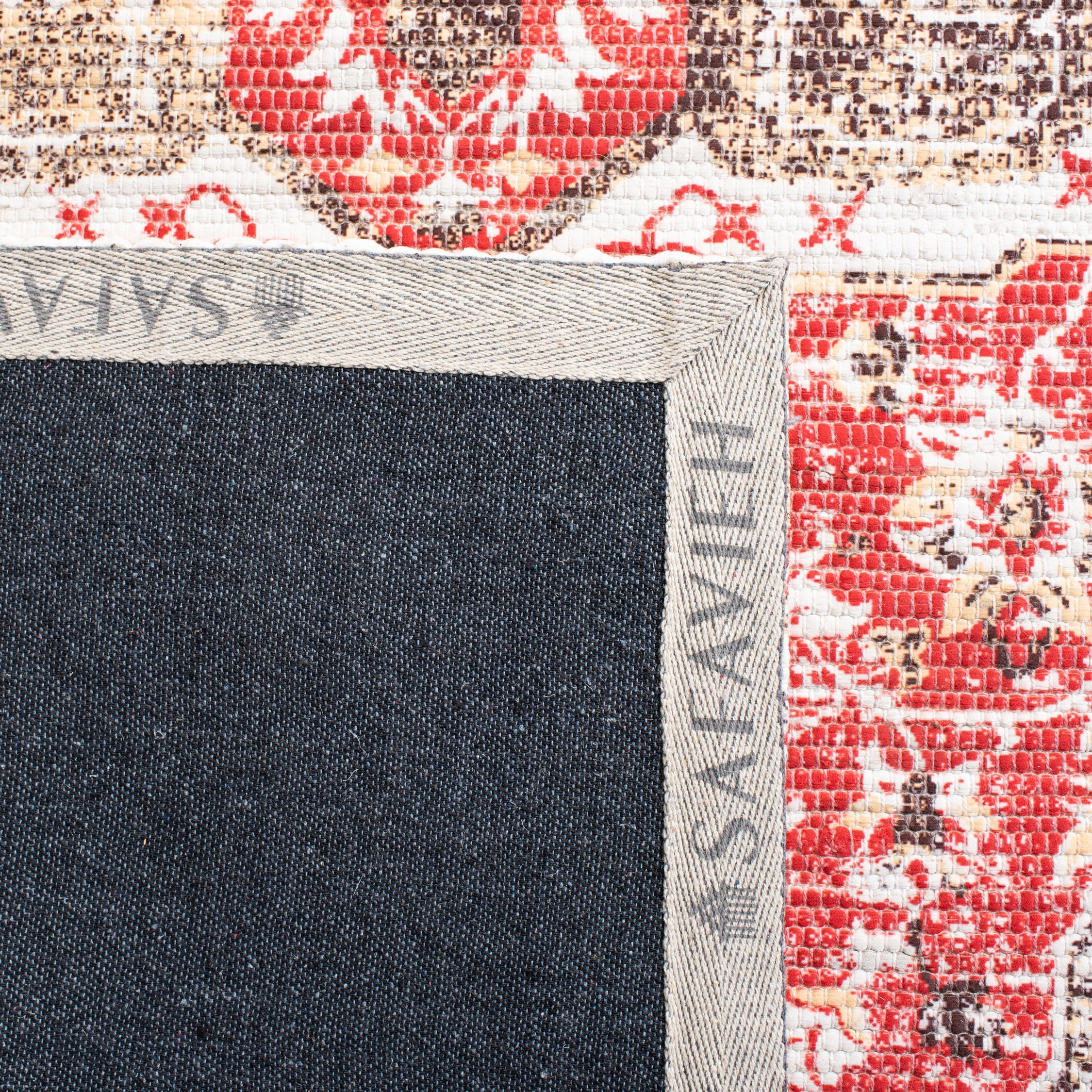 SAFAVIEH Saffron Ekaterina Floral Bordered Runner Rug, Ivory/Red, 2'3" x 8'