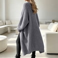 thumbnail image 4 of Womens Long Cardigan Sweaters Open Front Oversized Duster with Pocket for Women 2025 Fall Winter Knit Design Coats, 4 of 5