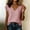 Hot Pink, variant on Women's Summer Casual V-Neck Striped Short Sleeve Top