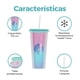 thumbnail image 4 of Vaso doble pared de plástico reutilizable con tapa y popote capacidad de 710 ml, 4 of 5