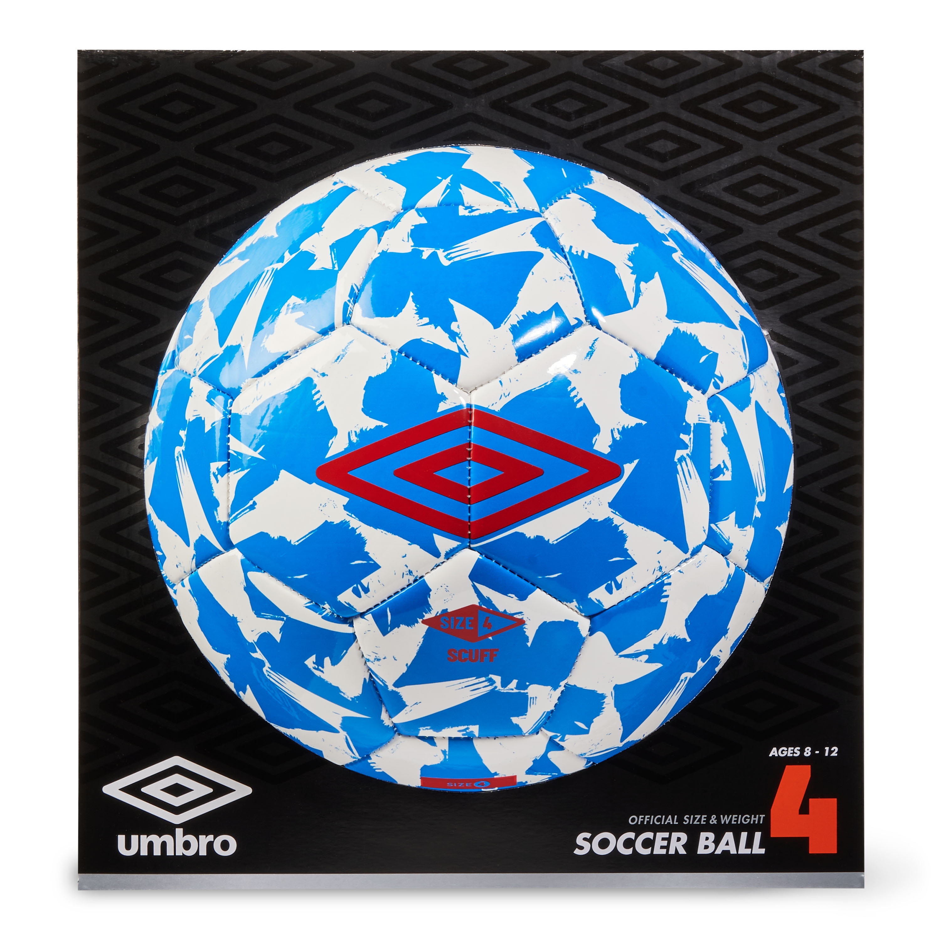 Umbro Size 4 Soccer Ball, 25-26 in, Ages 9-11, Red White