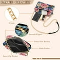 thumbnail image 3 of FORMRS Women Crossbody Purse with Chain Strap Vegan Leather Shoulder Handbag, Vibrant Pink Floral Pattern, 3 of 7