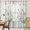 thumbnail image 5 of Kitchen Curtains 84 Inch Length 2 Panels, Spring Daisy Grommets Window Treatment Curtain, Blue Moroccan White Wildflowers Country Plants Thermal Curtains Drapes for Living Room/Bathroom, 5 of 9