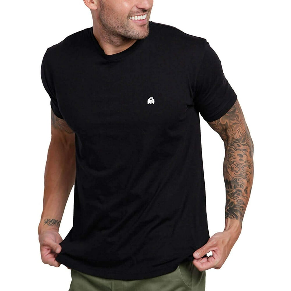 Into The Am Men's Fitted Crew Neck Basic Tees Premium Modern Fit