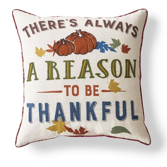 Better Homes & Gardens Thankful Outdoor Pillow, 20" x 20"