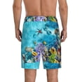 thumbnail image 3 of Daiia Corals and Tropical Fish Mens Woven Stretch Pajama Short,Short Pajama Pants-Small, 3 of 9