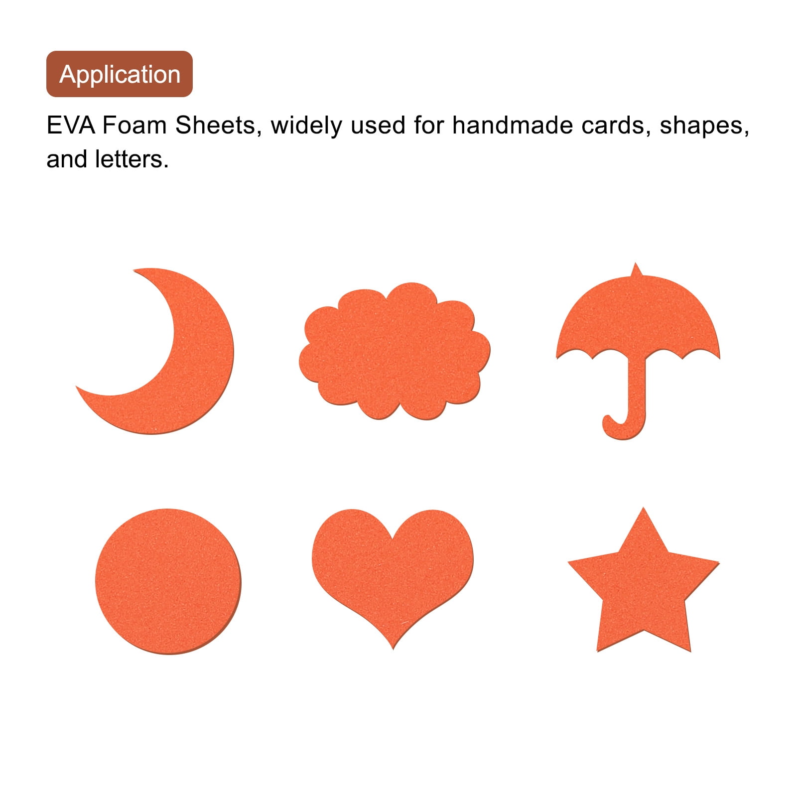 EVA Foam Sheets Orange 12 Inch x 9 Inch 2mm Thickness for Crafts DIY Pack of 30