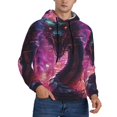 thumbnail image 2 of Wukai Neon Futuristic Dragon Print Men Hoodies Fleece Sweatshirts Long Sleeve Sweaters Pullover Fall Outfits Winter Clothes-XX-Large, 2 of 7