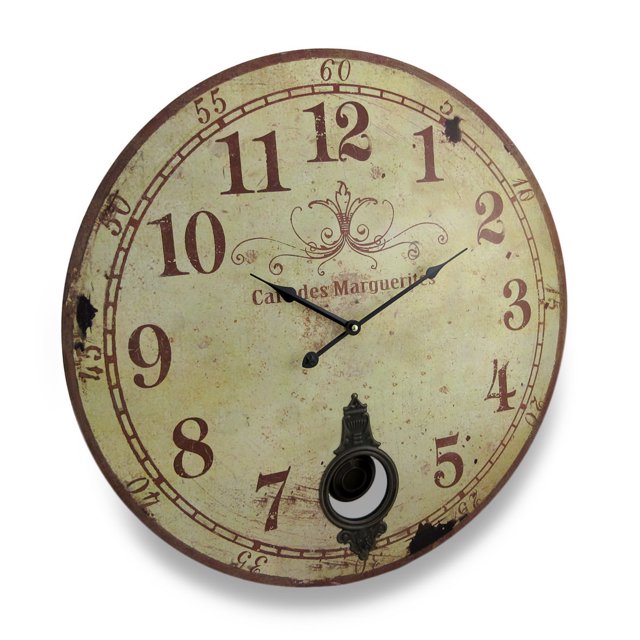Cafe de Marguerites Pendule de Style Vintage Horloge Murale 23 Po