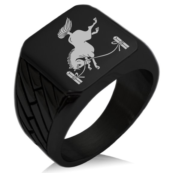Stainless Steel Soma Samurai Crest Geometric Pattern Biker Style Polished Ring