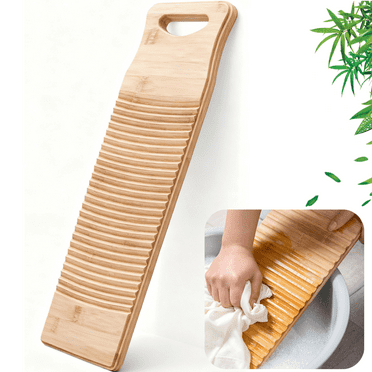 Gomok 23.6" Natural Bamboo Washboard for Laundry, Wash Board for Hand Washing Clothes for Camping & Home