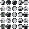 thumbnail image 2 of U8MO Glass Cabochons 10mm Round Flat Back Flatbacks Domed Moon Phase Celestial 100pcs, 2 of 2