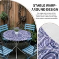 thumbnail image 5 of Purple Navy Blue Fitted Tablecloth with Elastic Edged, Round Table Cloth for Dining Table, Retro Botanical Abstract Art Waterproof Oil Proof Table Cover for Indoor Outdoor 55"-60", 5 of 8